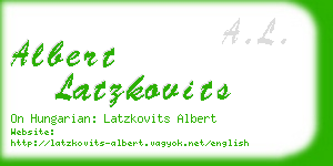 albert latzkovits business card